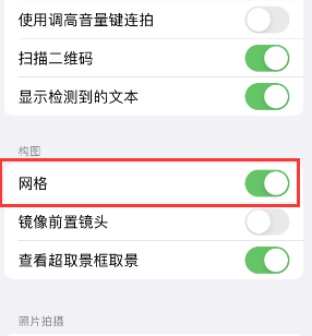 高港苹果手机维修网点分享iPhone如何开启九宫格构图功能 